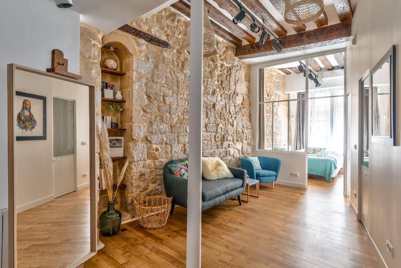 New Stunning 4 Bdrs Apt, With Ac - Le Marais 巴黎 外观 照片